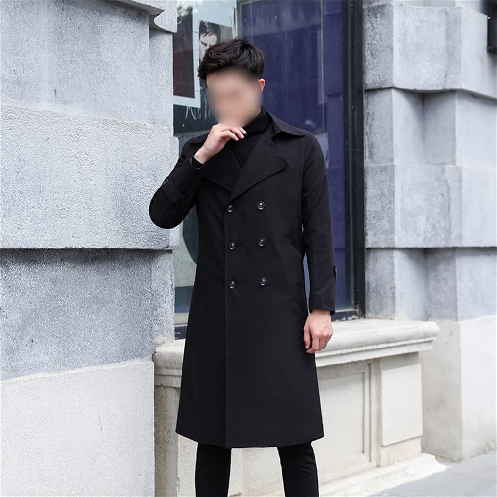ジャケット・アウター OVERCOAT Double Breasted Jacket Men'S Winter Business Coat Wool Blend Trench Overcoat Jackets